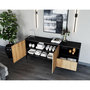 Voir la diapositive 3 : BEST MOBILIER Felicia - buffet bas - effet bois et noir - 2 portes, 1 tiroir et 1 niche - 180 cm