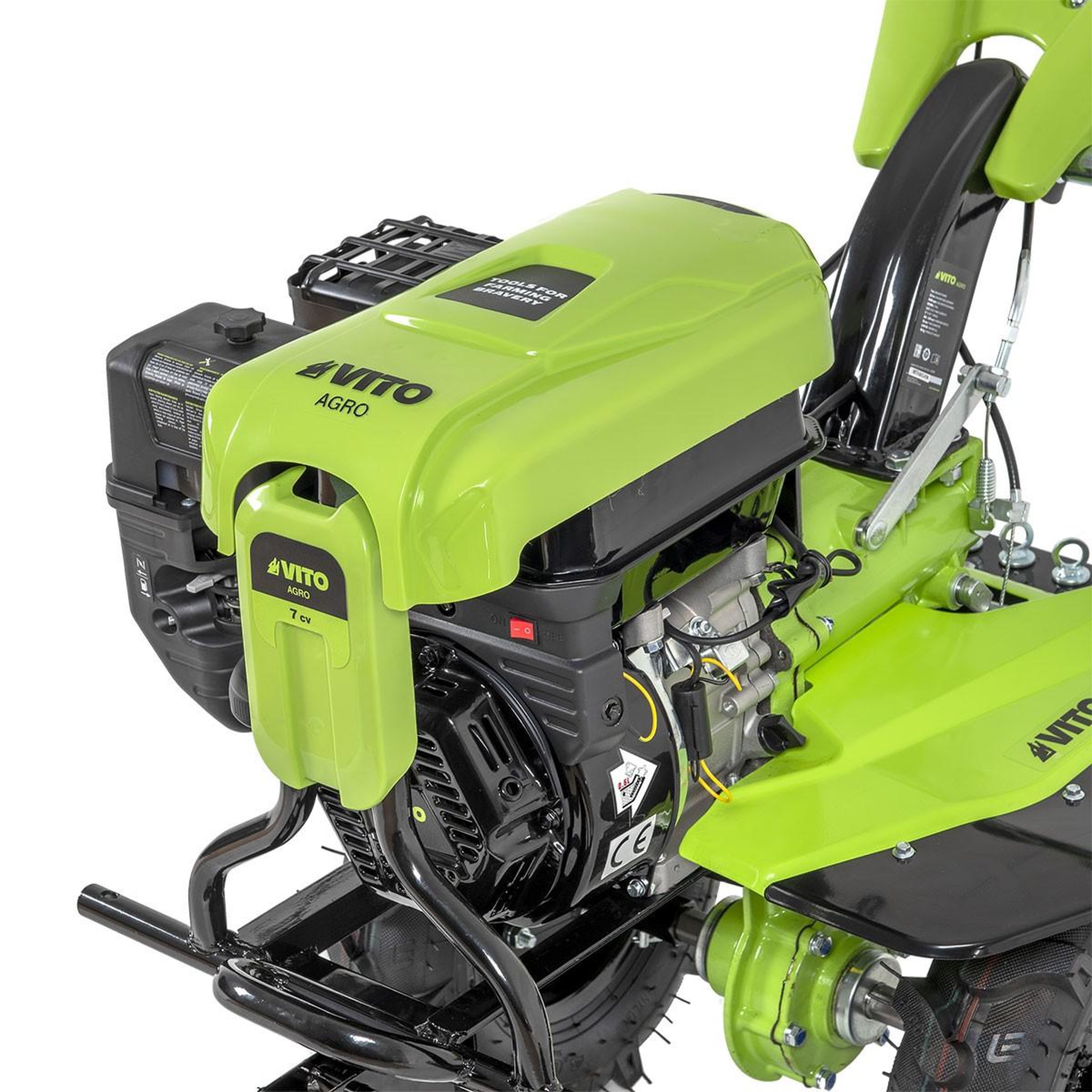 Voir la diapositive 6 : VITO Motoculteur à essence 7cv 4t 5200w 212 cm3 motobineuse avec fraises et butteur vito