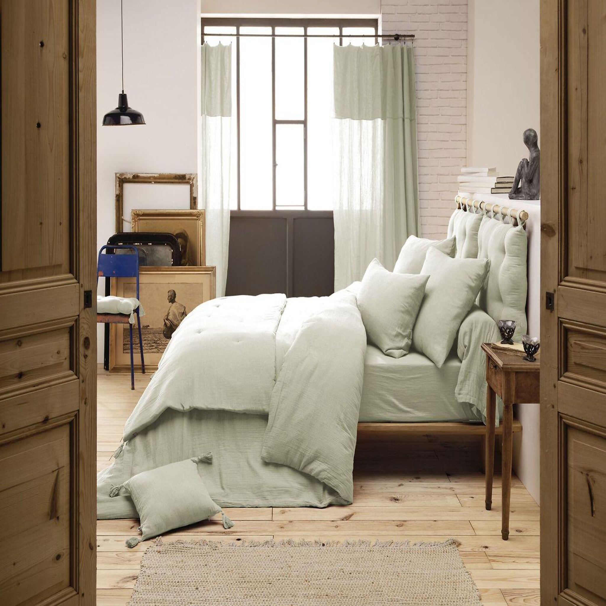 Voir la diapositive 2 : Home collection Taie d'oreiller 100% gaze de coton