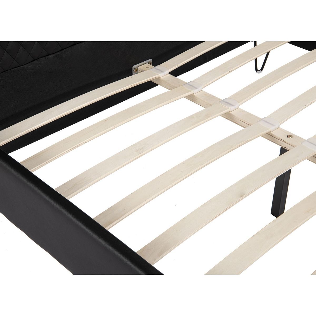 Lit double avec sommier et tête de lit effet matelassé 140x190cm ALBAN