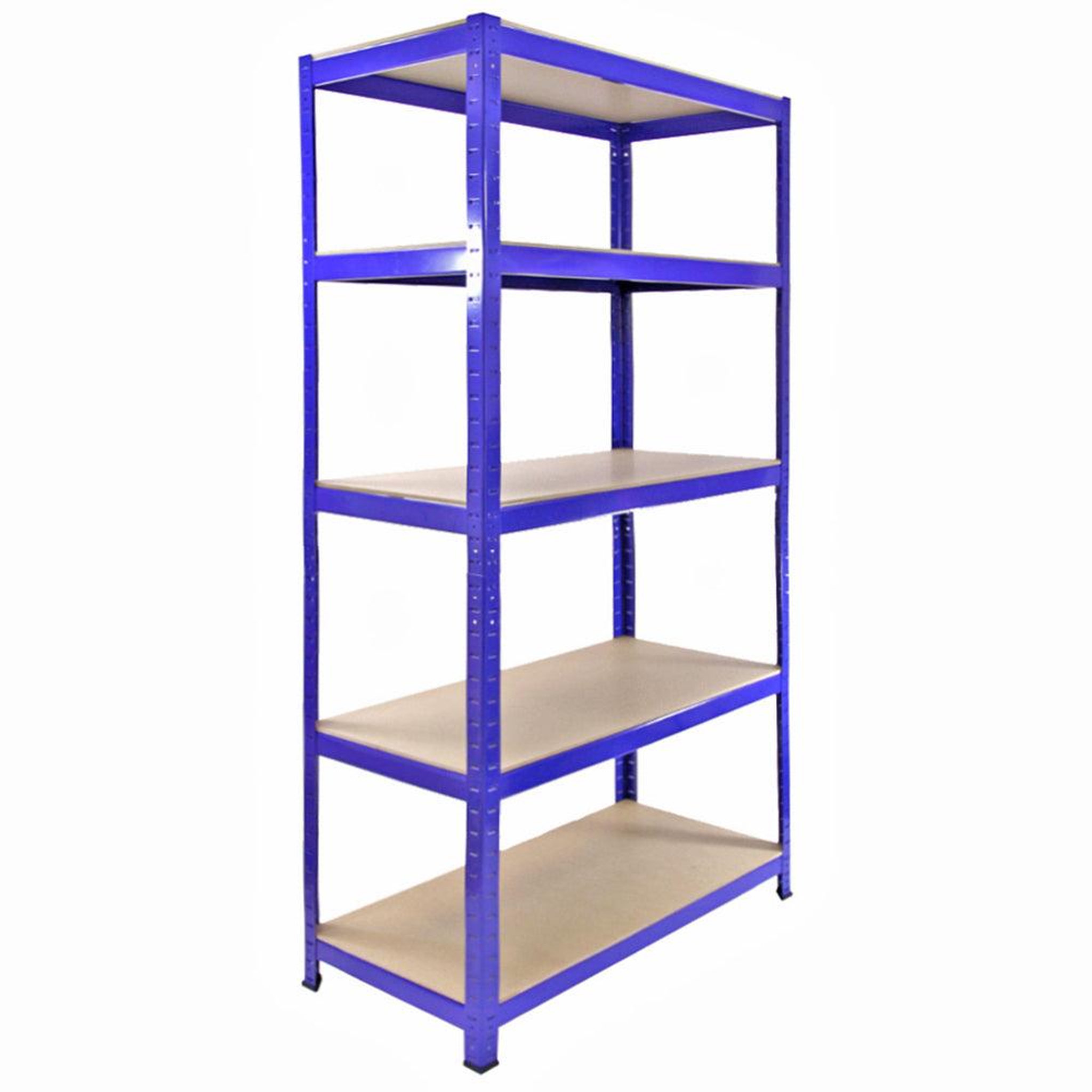 MONSTER RACKING Lot de 4 rayonnages t-rax en acier bleu 90cm x 45cm x 180cm, maillet & connecteurs de baies