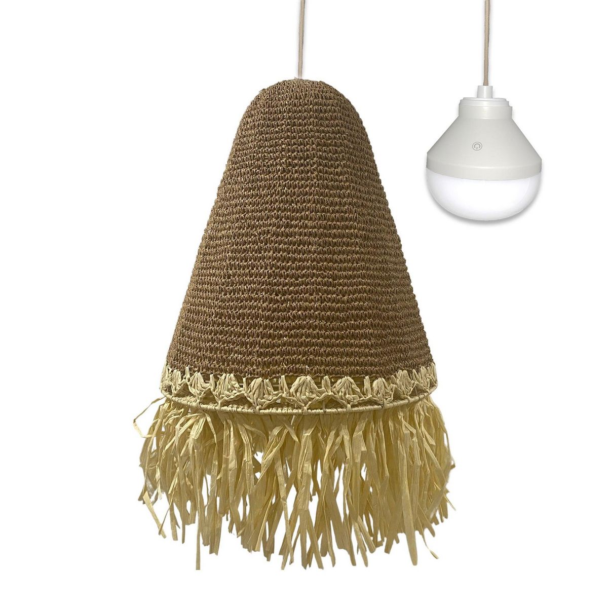 Lumisky Suspension nomade PALOMA Beige Herbe marine D40 cm