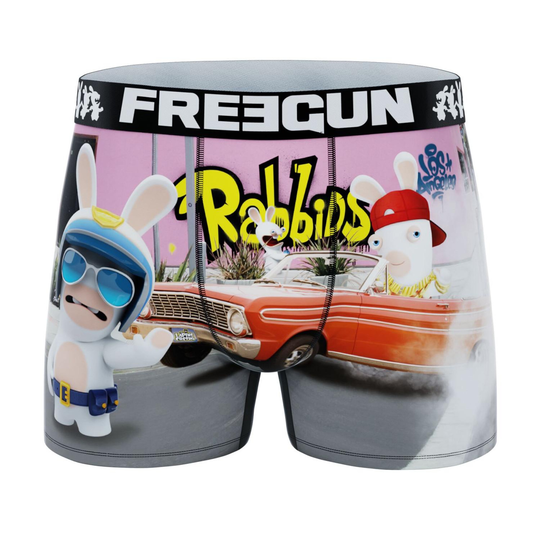Voir la diapositive 5 : FREEGUN Lot de 4 boxers homme lapins crétins