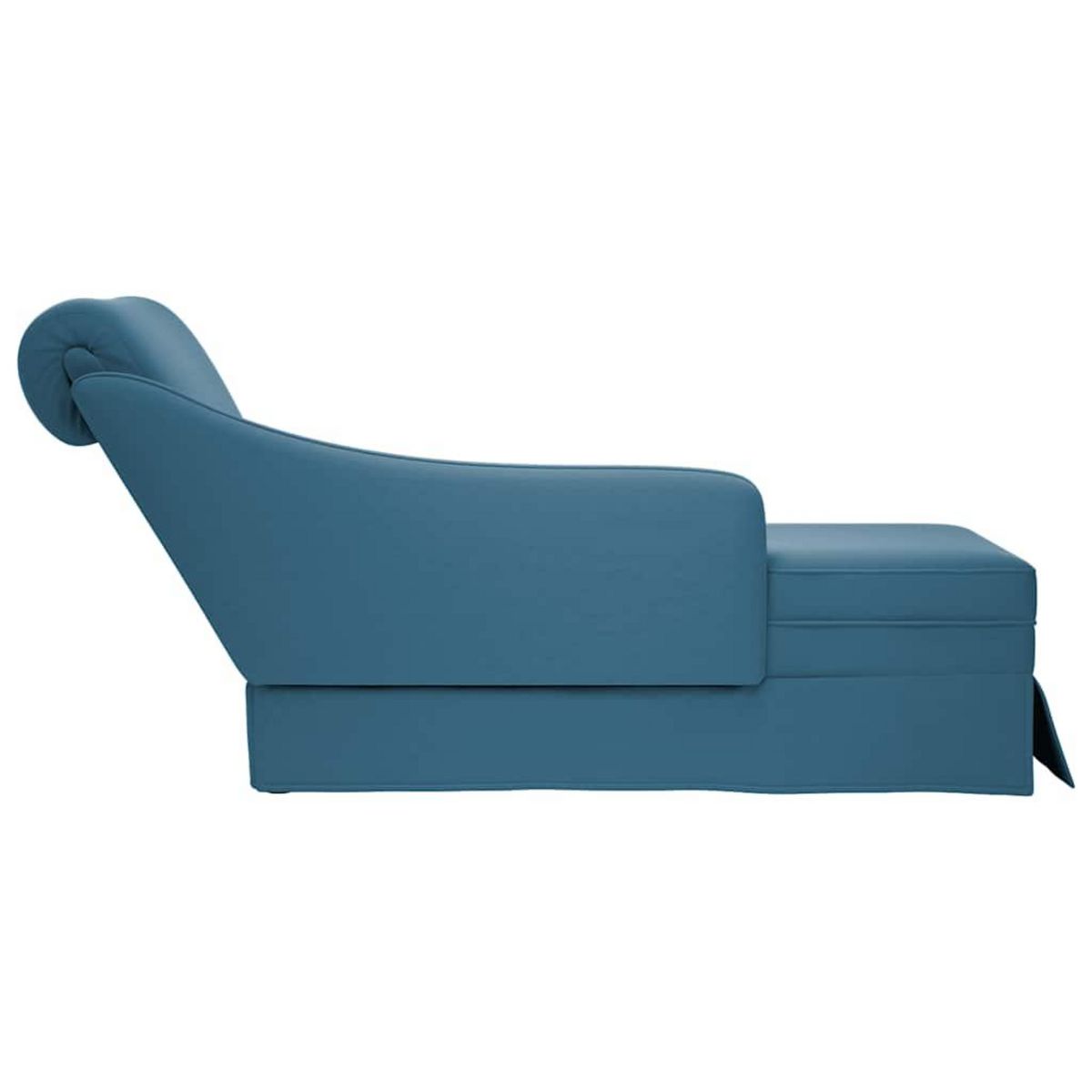 VIDAXL Fauteuil long avec traversin et accoudoir droit bleu velours