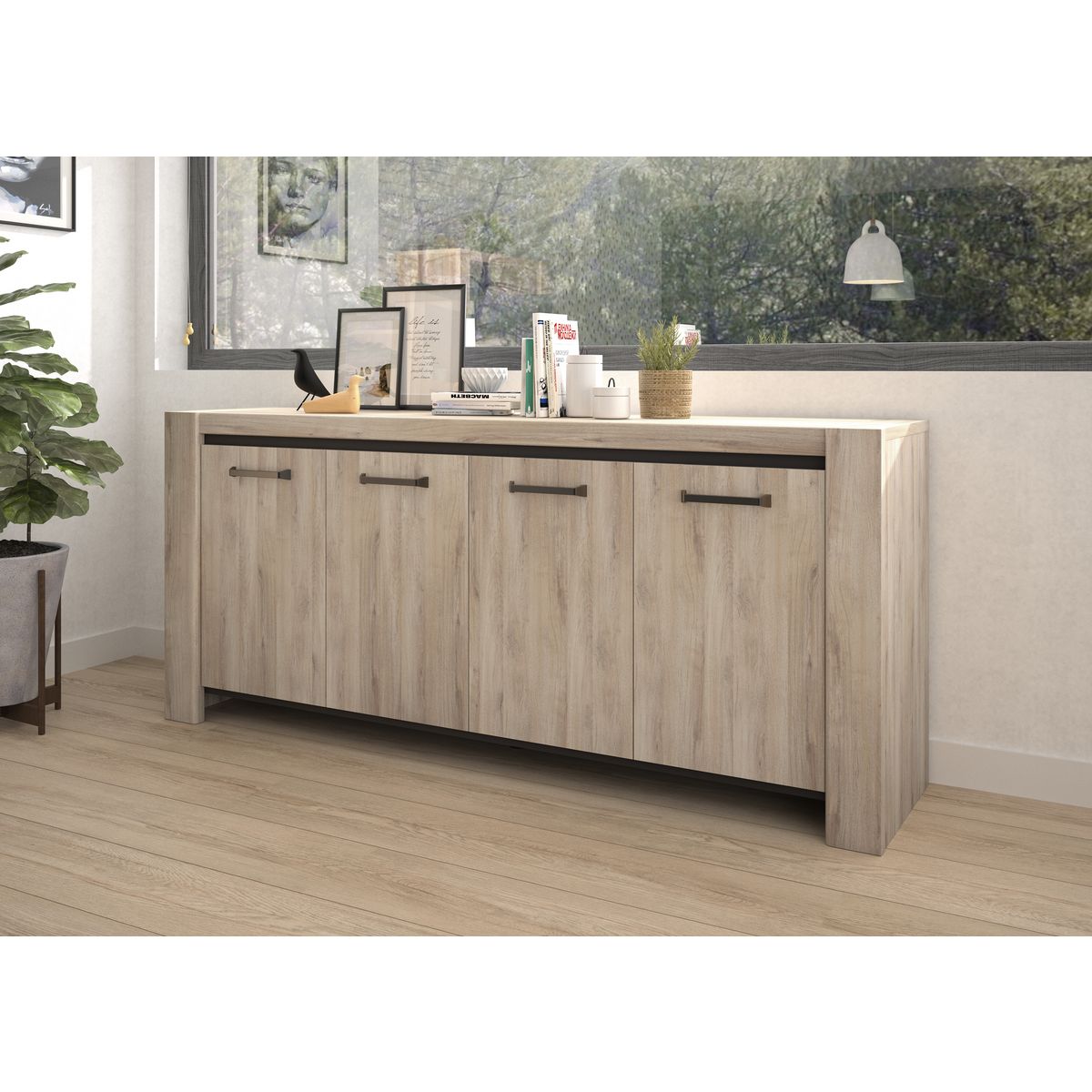 Buffet 4 portes  L200XH87XP49cm ROBIN