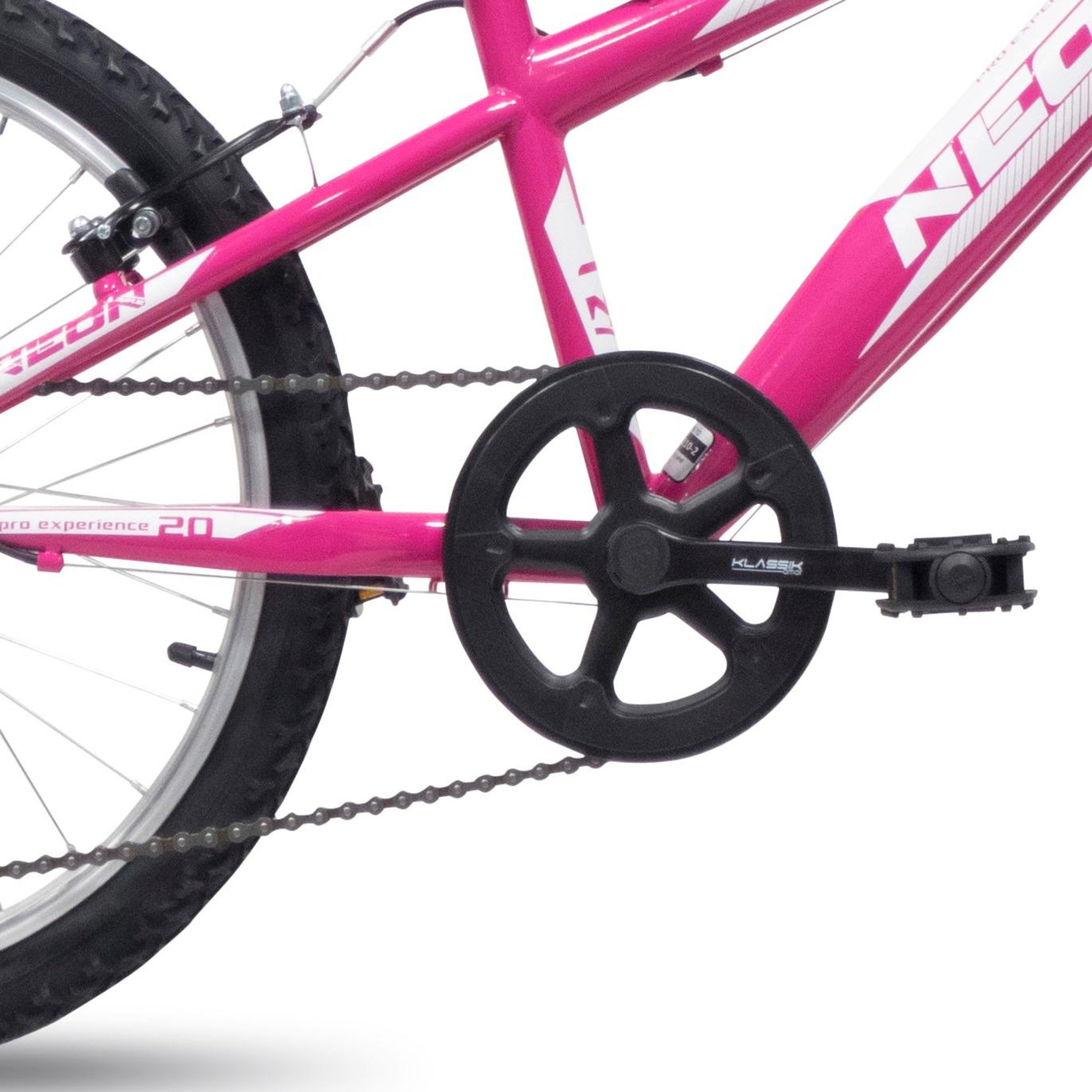 Voir la diapositive 6 : Vélo enfant - VTT 20'' neon rigide - 6 vitesses ty21 - Freins V-Brake - Jantes Alu. - Rose Fushia