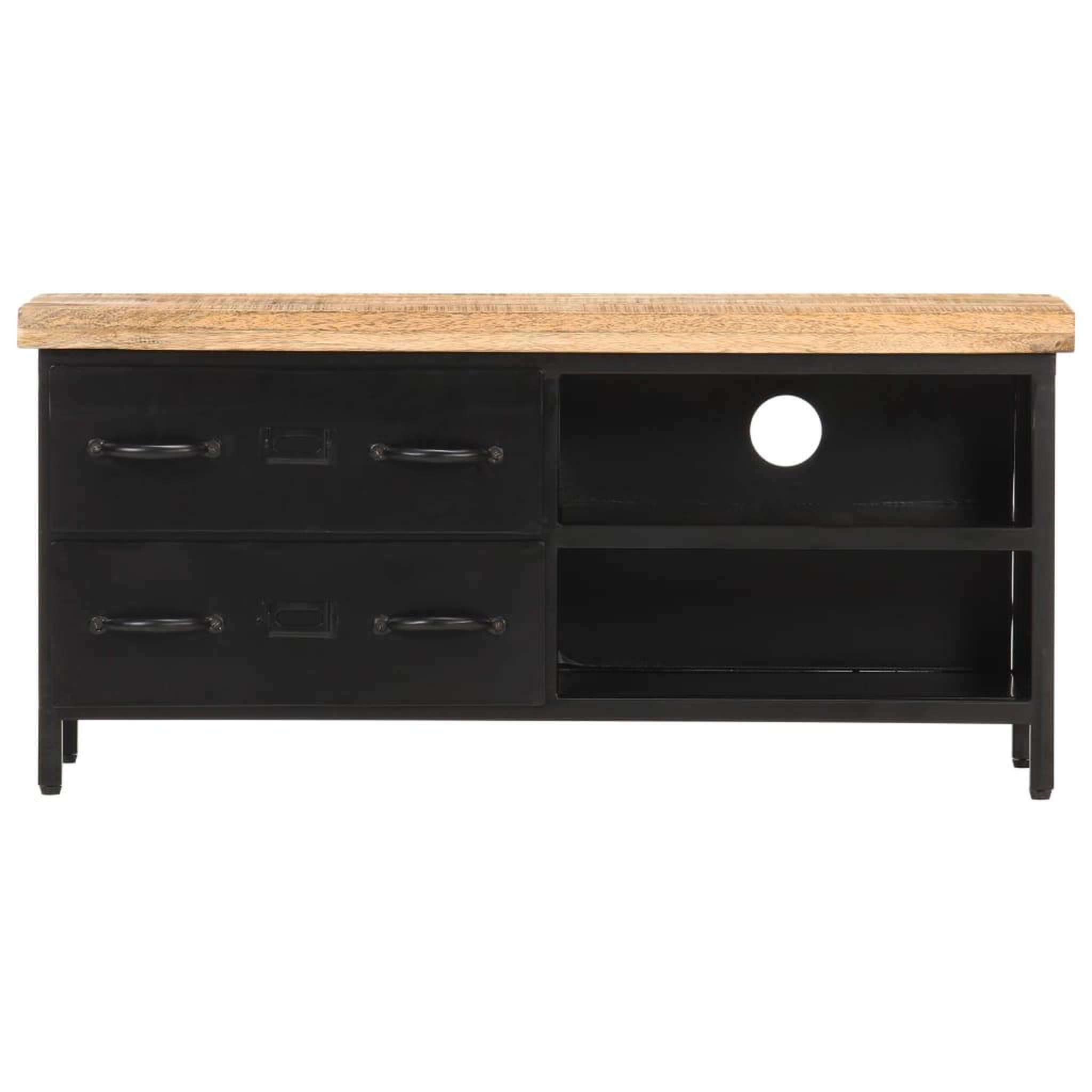 Voir la diapositive 3 : VIDAXL Meuble tv 90x30x41 cm bois de manguier brut