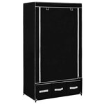 HOMCOM Armoire à Vêtements Penderie de Rangement Roulettes en Panneaux  Particules 80x40x128cm 