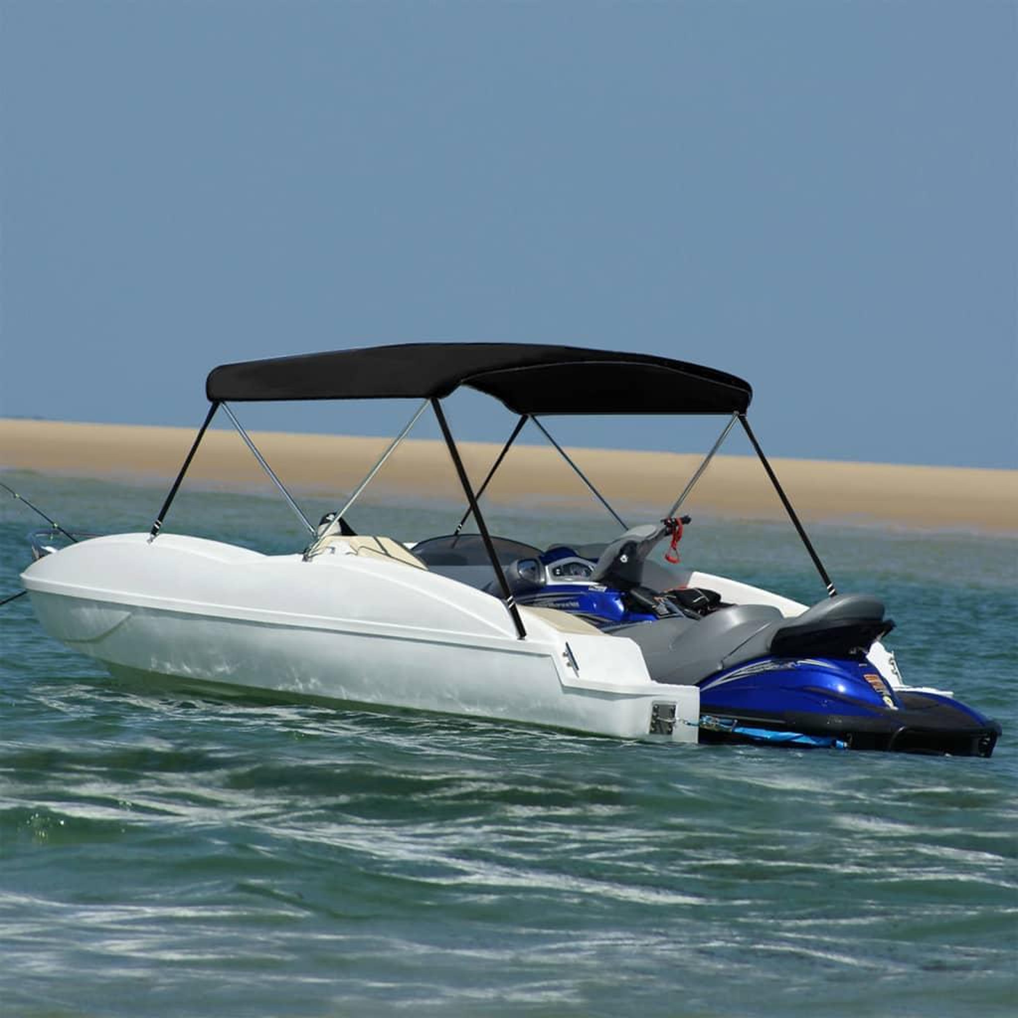 VIDAXL Auvent bimini a 2 arceaux noir 180x150x110 cm