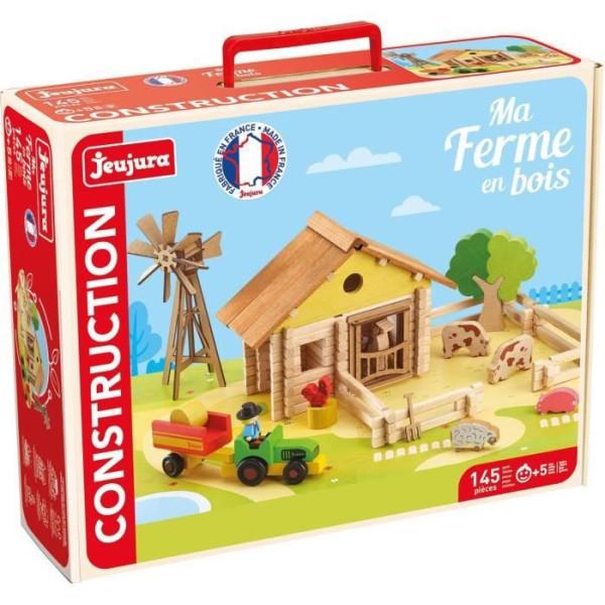 Voir la diapositive 3 : JeuJura Ma ferme en bois - Jeu de construction - JEUJURA - 145 pieces