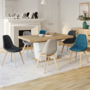 Voir la diapositive 2 : ID MARKET Lot de 6 chaises scandinaves GABY mix color beige, gris clair, bleu canard x2, gris foncé x2 en tissu
