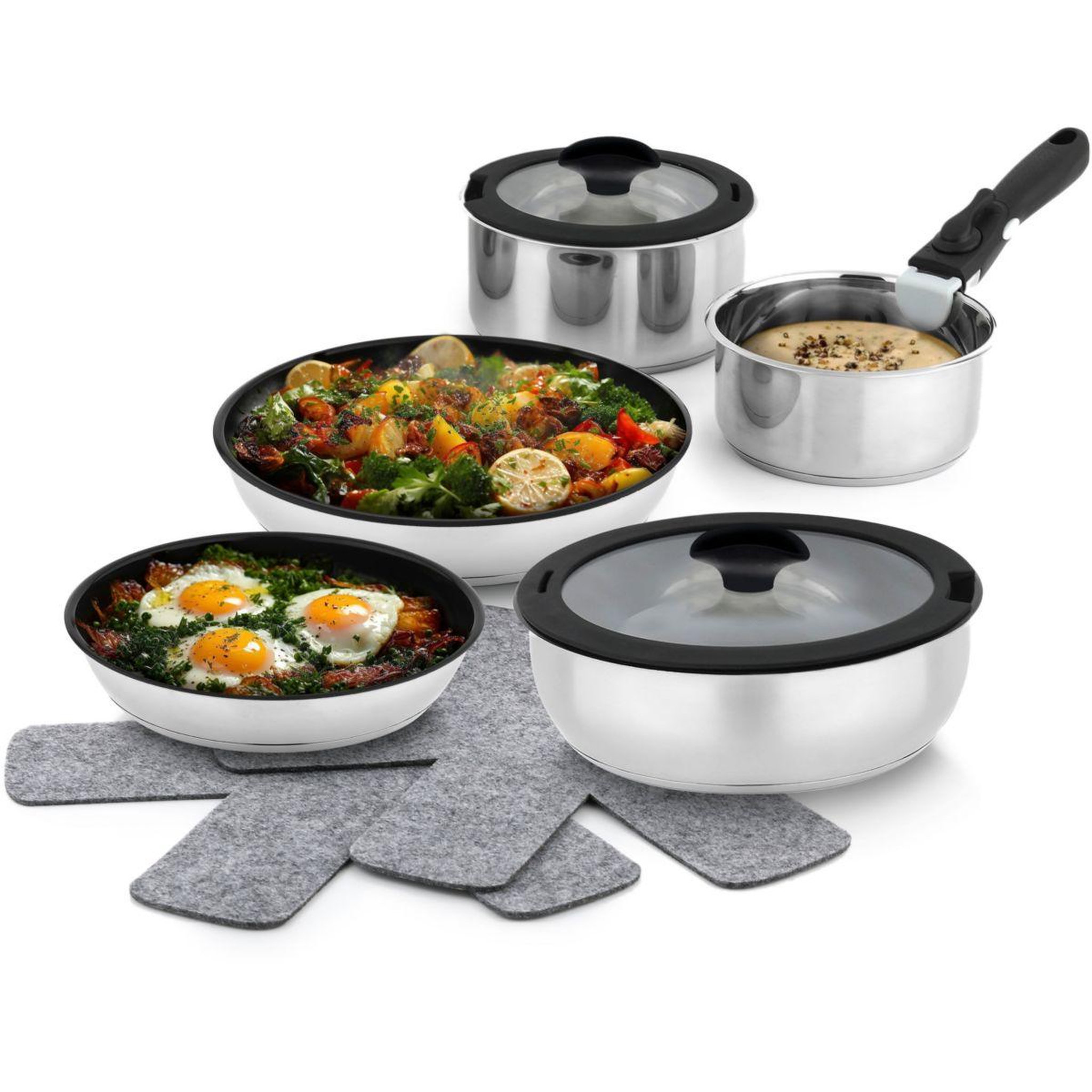 Voir la diapositive 2 : ESSENTIEL B Batterie de cuisine 10 pcs revetement sain - sans pfas