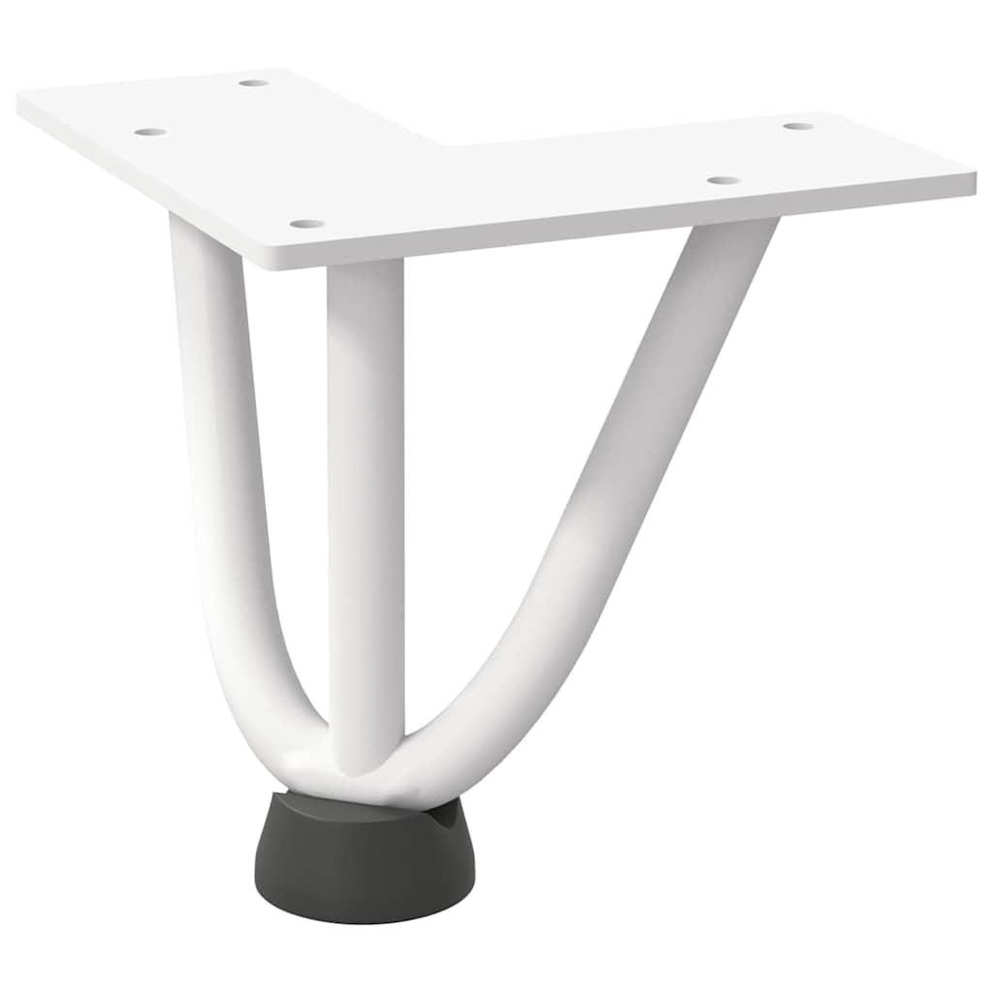 Voir la diapositive 4 : VIDAXL Pieds de table en forme d'epingle a cheveux 4 pcs blanc 10 cm