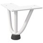 Voir la diapositive 4 : VIDAXL Pieds de table en forme d'epingle a cheveux 4 pcs blanc 10 cm