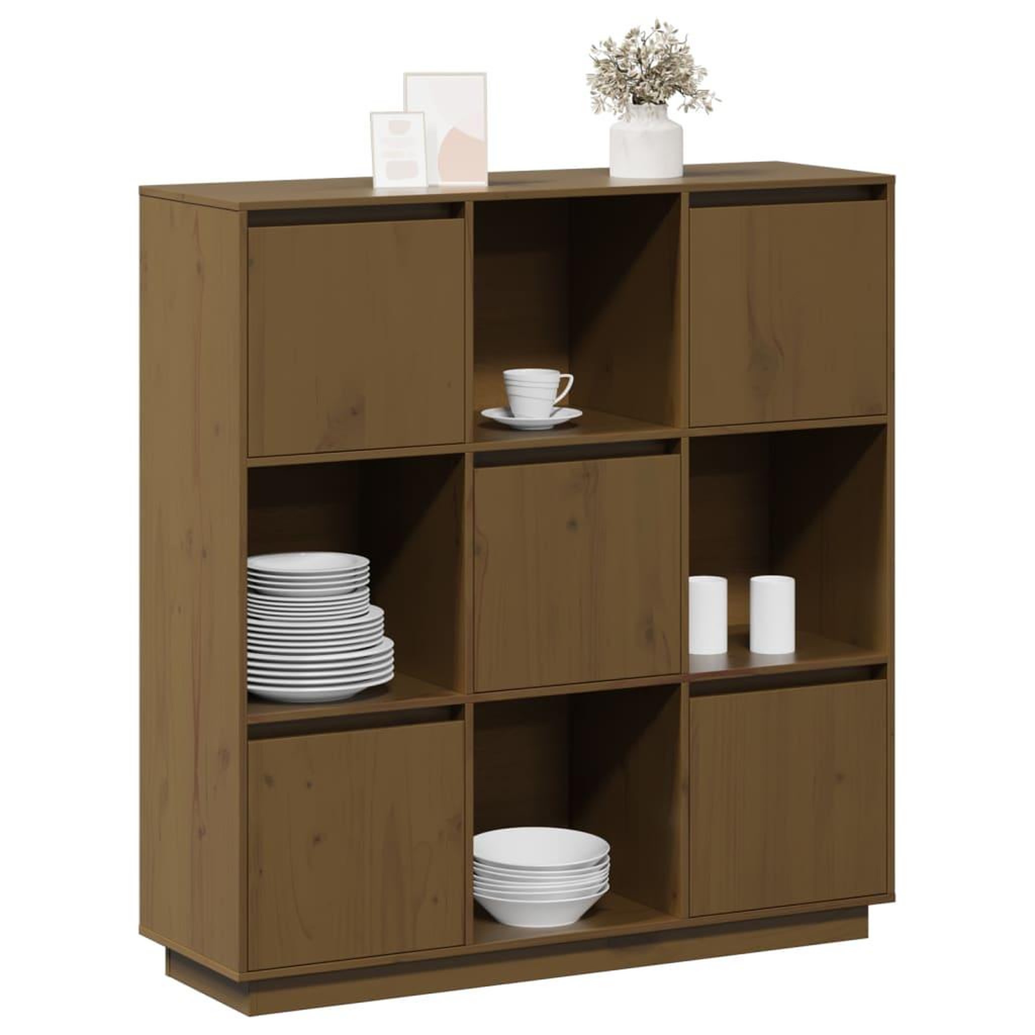 Voir la diapositive 4 : VIDAXL Buffet Marron miel 110,5x35x117 cm Bois massif de pin