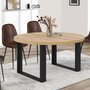 Voir la diapositive 4 : ID MARKET Table à manger extensible ronde PHOENIX 6-10 personnes bois et noir 140-200 cm