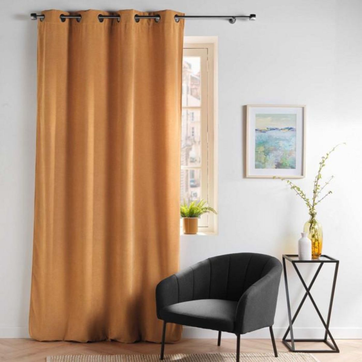 Paris Prix Rideau à Œillets Velours  Novana  135x260cm Miel