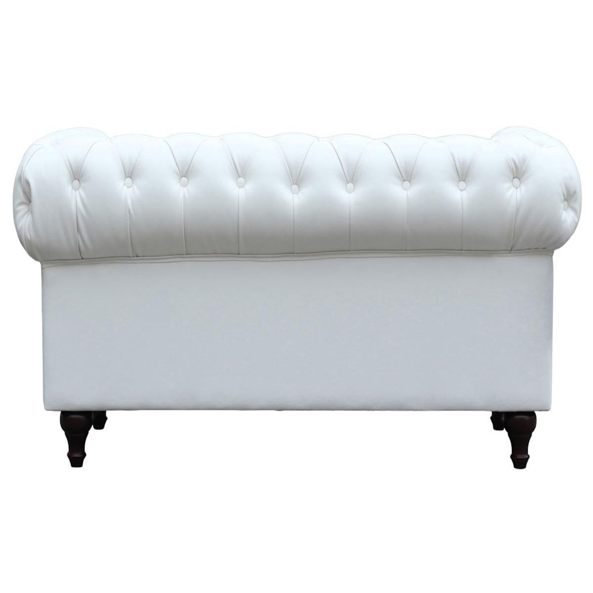 Habitat et Jardin Canapé fixe Chesterfield  Aliza  - 157 x 82 x 70 cm - 2 places - Blanc