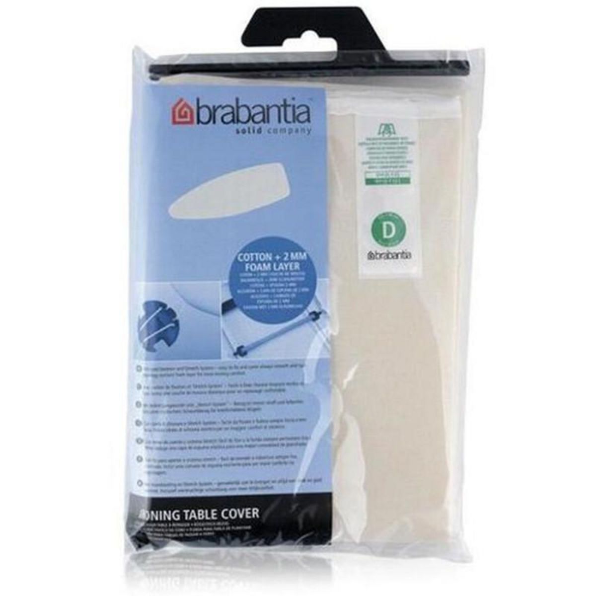 BRABANTIA Housse table à repasser beige 135 x 45 cm