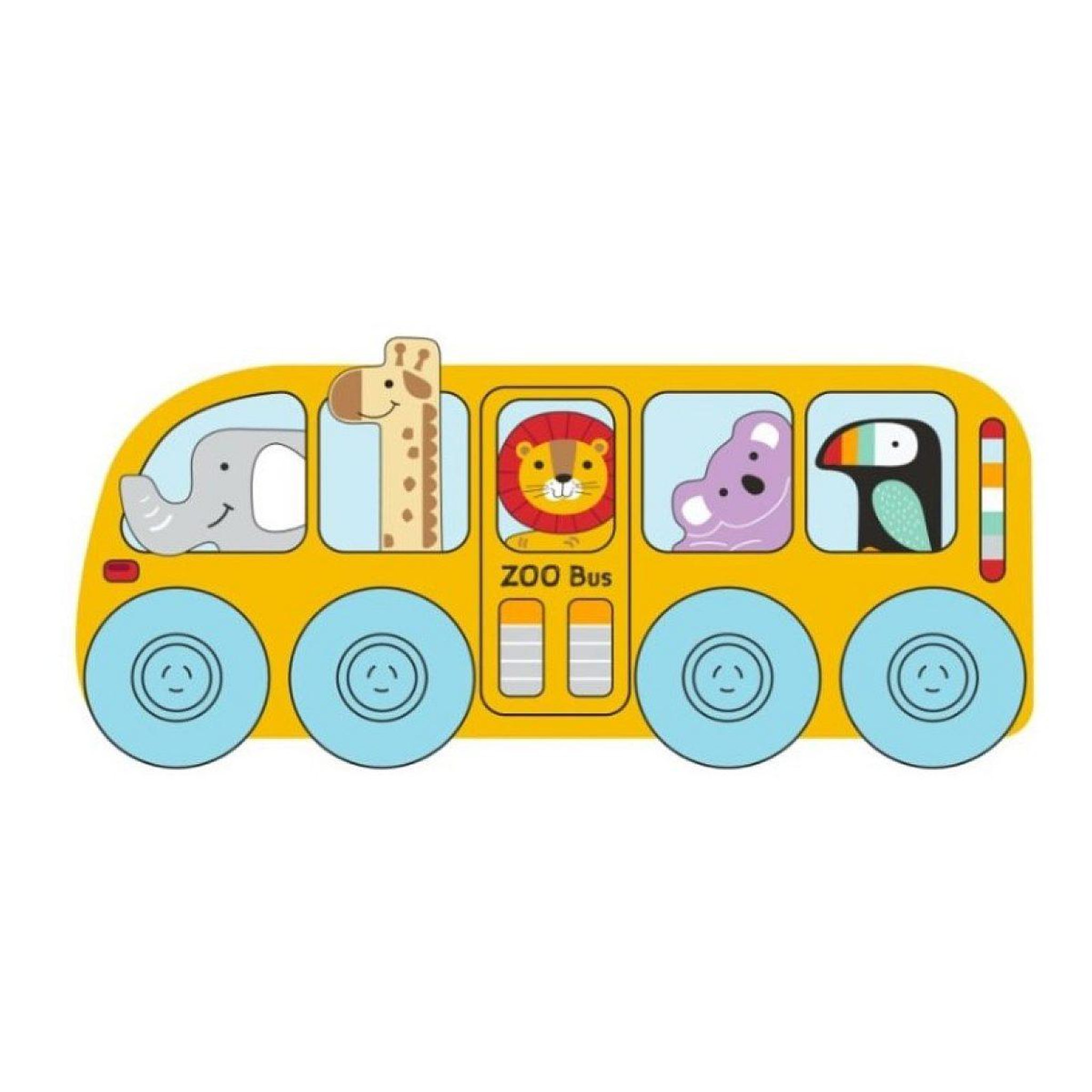 ELINELI Bus en bois jaune - animaux