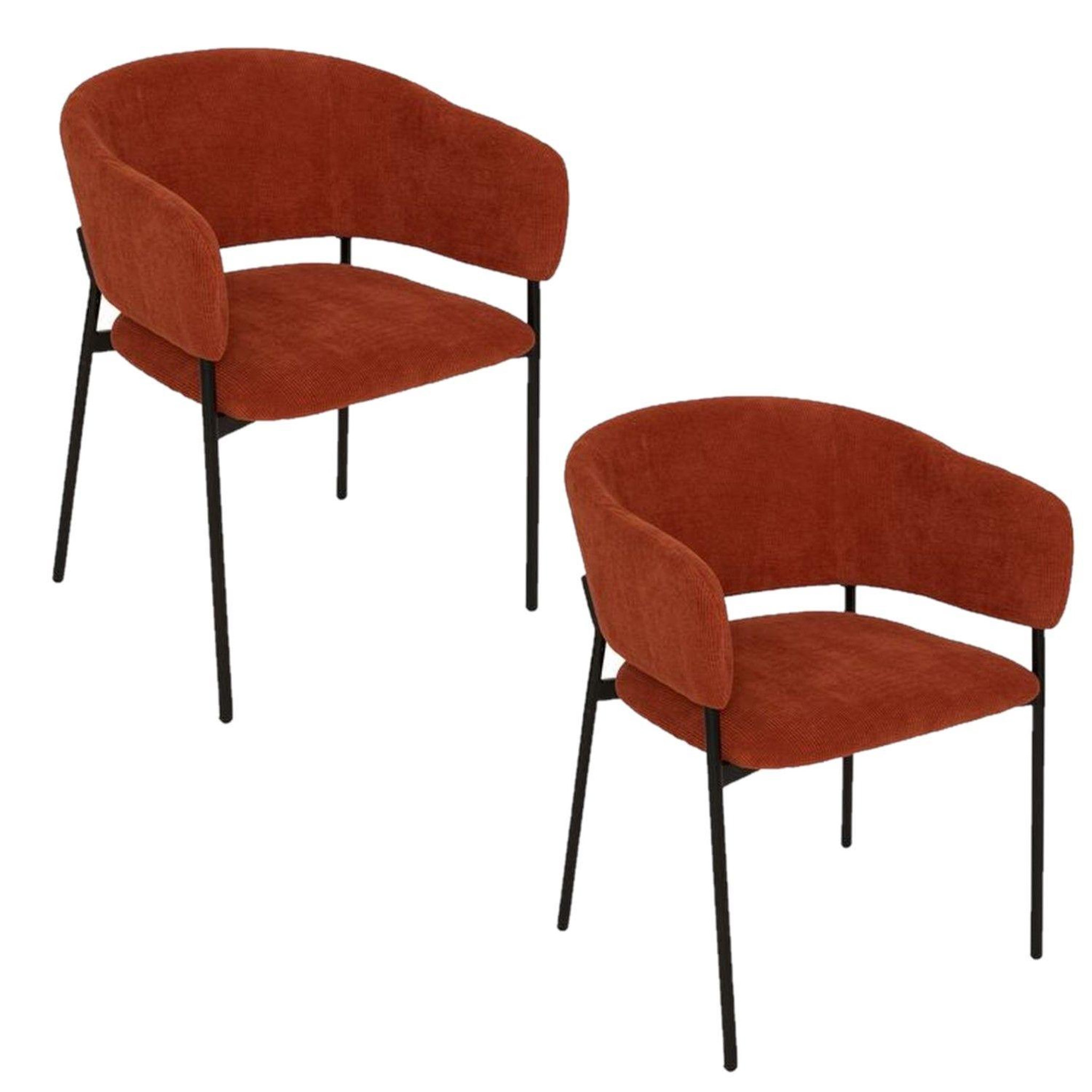 Voir la diapositive 1 : ATMOSPHERA Lot de 2 fauteuils à diner en velours SOLEA
