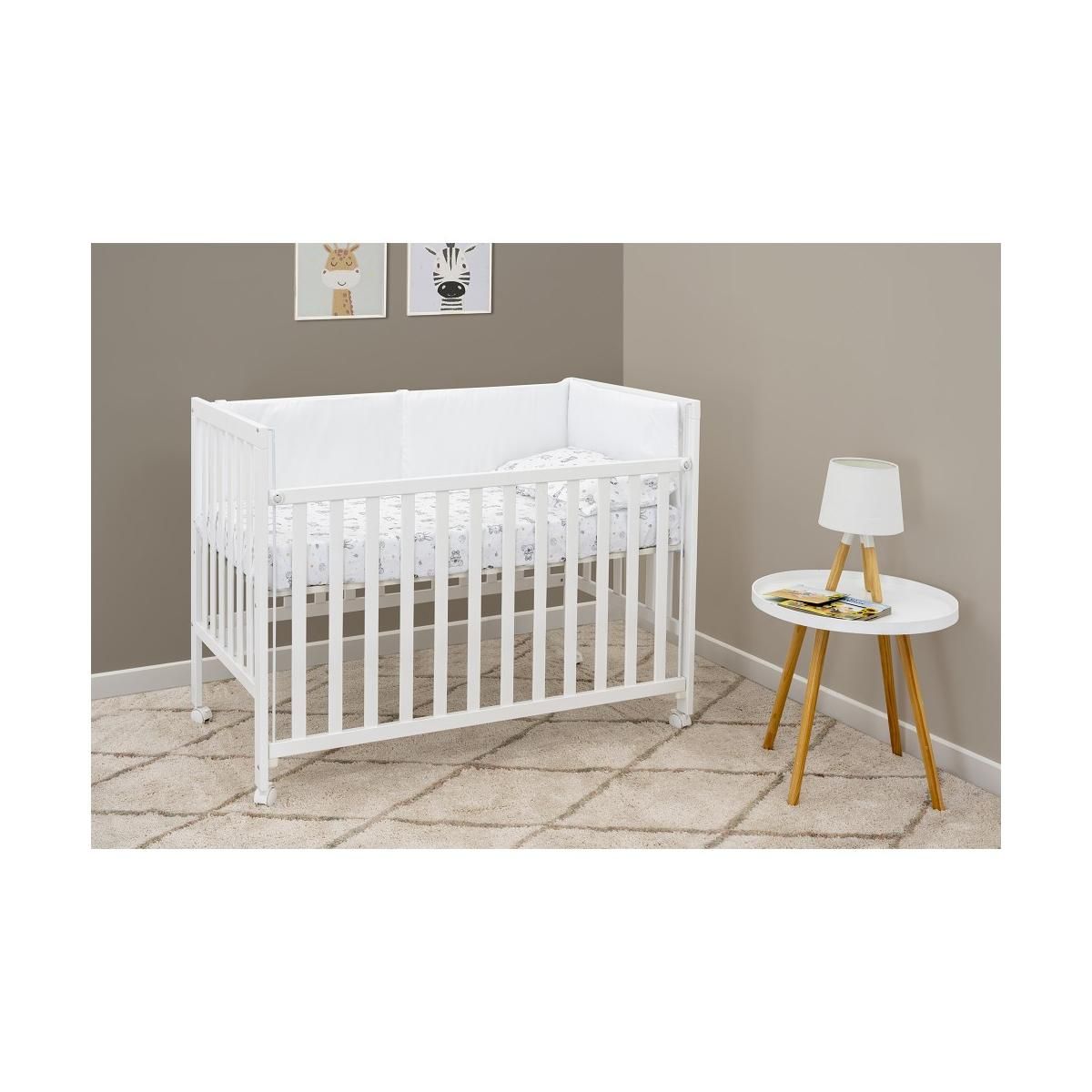 INTERBABY Lit Bébé en hetre Mod. Basic - blanc