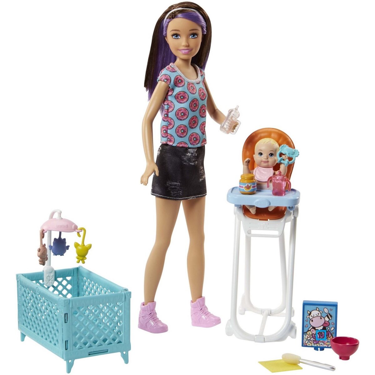 Coffret petite fille et voiture! Barbie Skipper Baby-Sitter avec