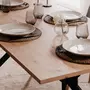 HOMIFAB Table à manger effet chêne clair, piètement noir 180 cm - Velia