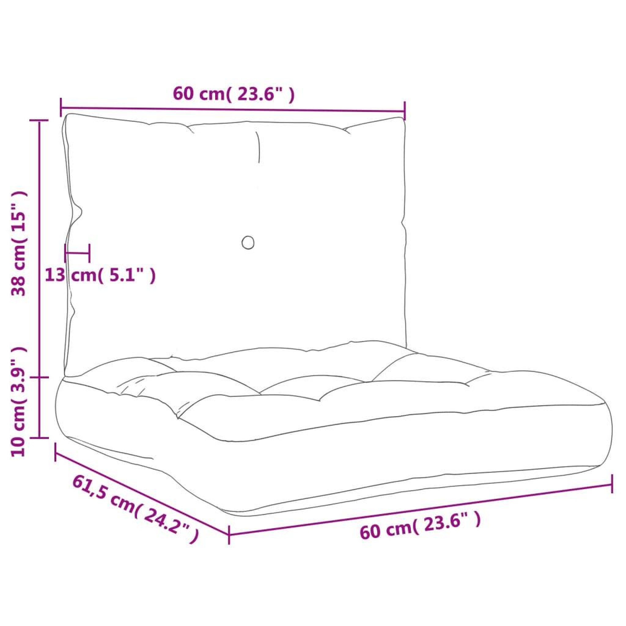 Voir la diapositive 6 : VIDAXL Coussins de palette lot de 2 vert vif tissu