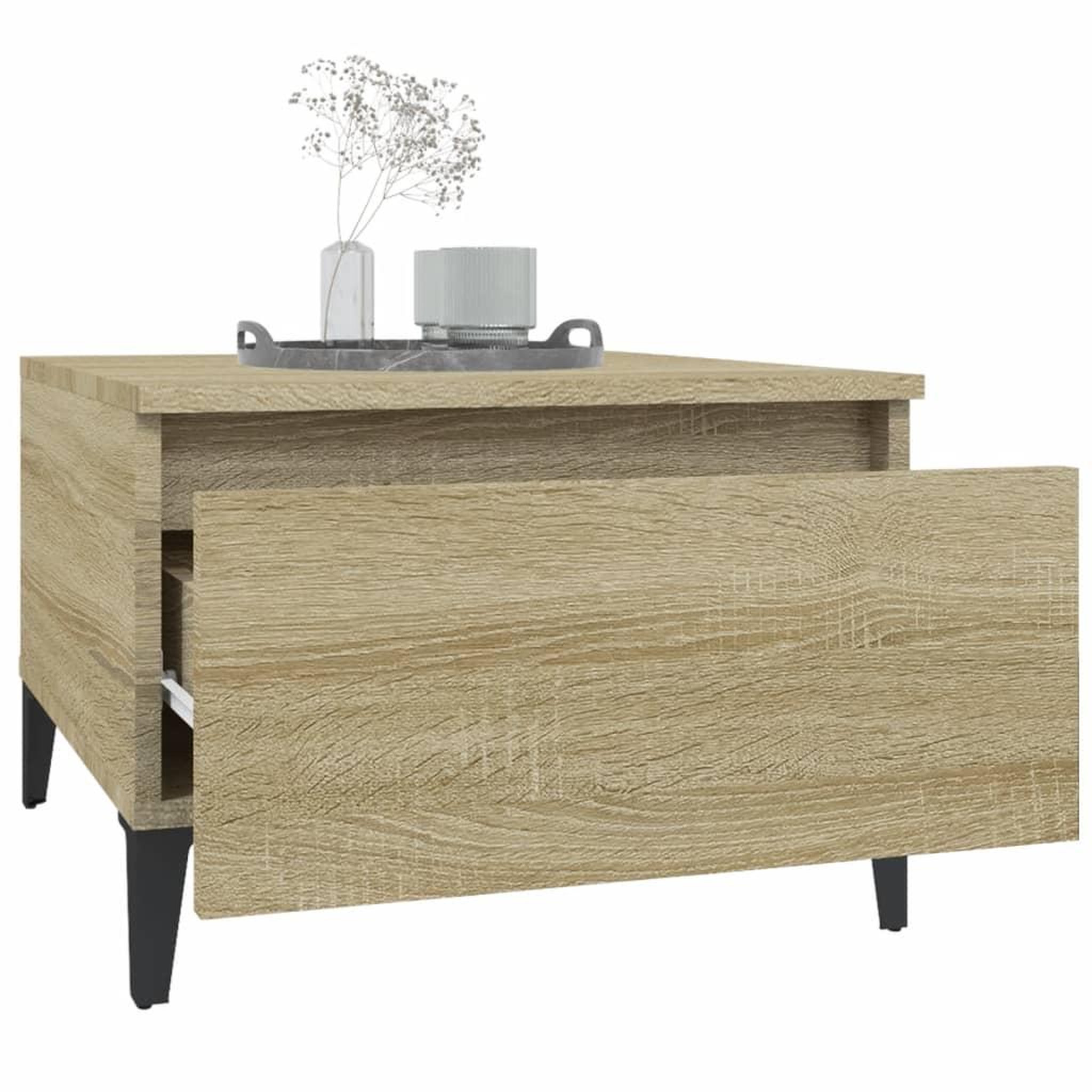 Voir la diapositive 5 : VIDAXL Table d'appoint Chene sonoma 50x46x35 cm Bois d'ingenierie