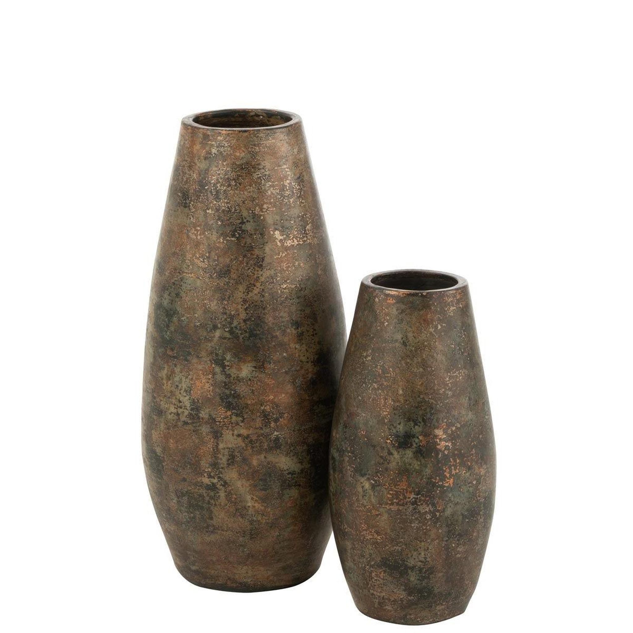 Voir la diapositive 2 : J-LINE Vase en terre cuite  theron  57cm multicolore