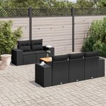 VIDAXL Salon de jardin 6 pcs avec coussins noir resine tressee