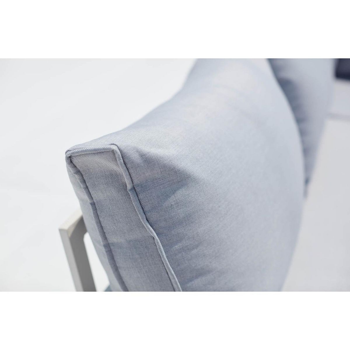 CONCEPT USINE Salon de jardin 4 places en aluminium et acier blanc et gris LOLEA