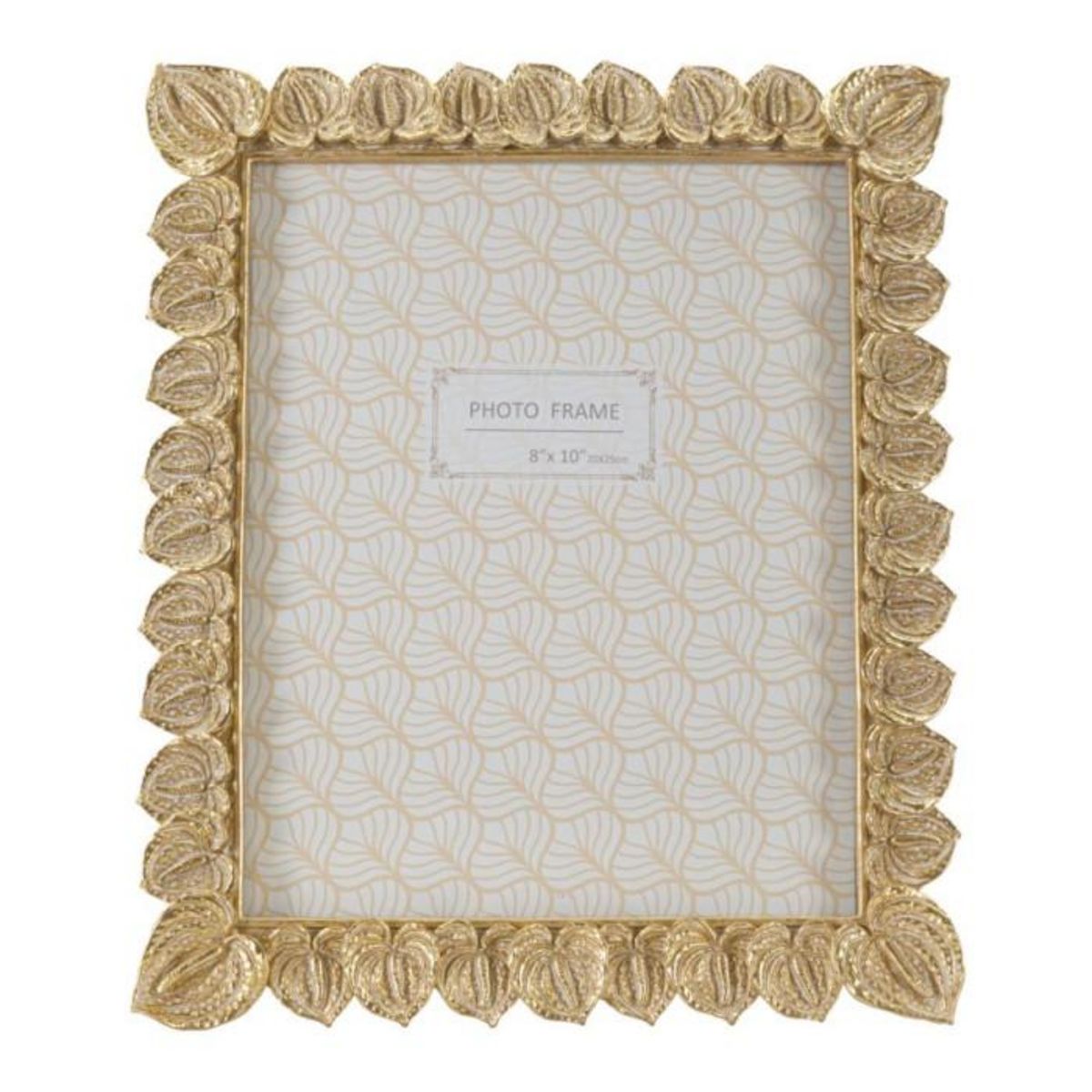 Paris Prix Cadre Photo Déco Pétales de Fleurs  Anthurium  20x25cm Or