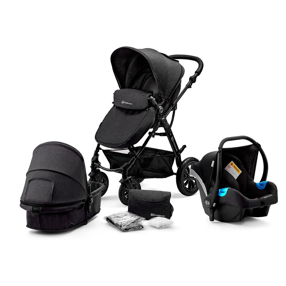 KINDERKRAFT Poussette 3en1 Moov noir bébé 