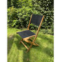Voir la diapositive 2 : GARDENSTAR Chaise de jardin - Bois/Textilène - Noire - JAVA