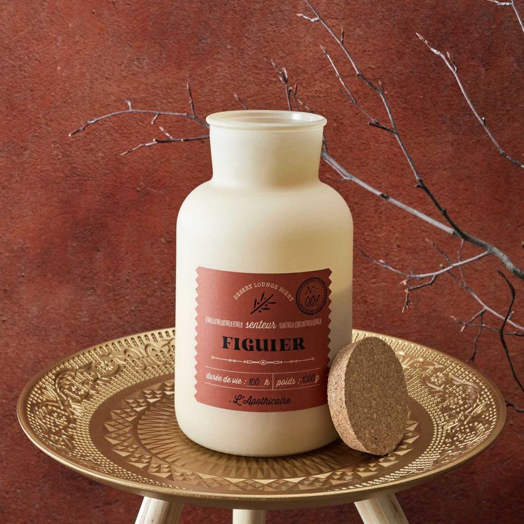 Voir la diapositive 4 : The Home Deco Factory Bougie parfumée déco  desert  1000g figue