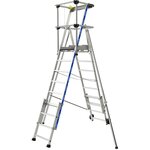 TUBESCA Plate-forme télescopique Sherpascopic 8-10 marches garde-corps à  lisses rigide