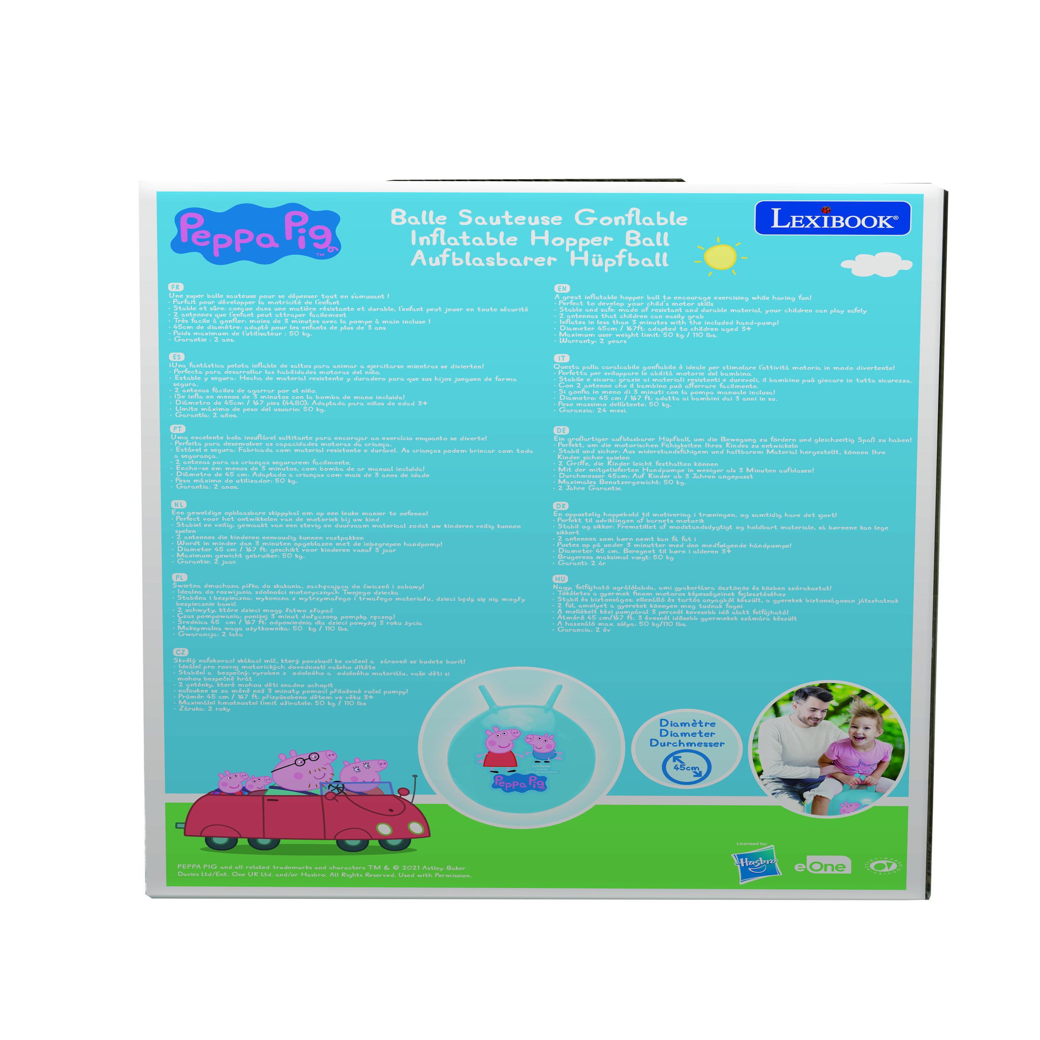 Voir la diapositive 3 : Lexibook Balle Sauteuse Gonflable Peppa Pig