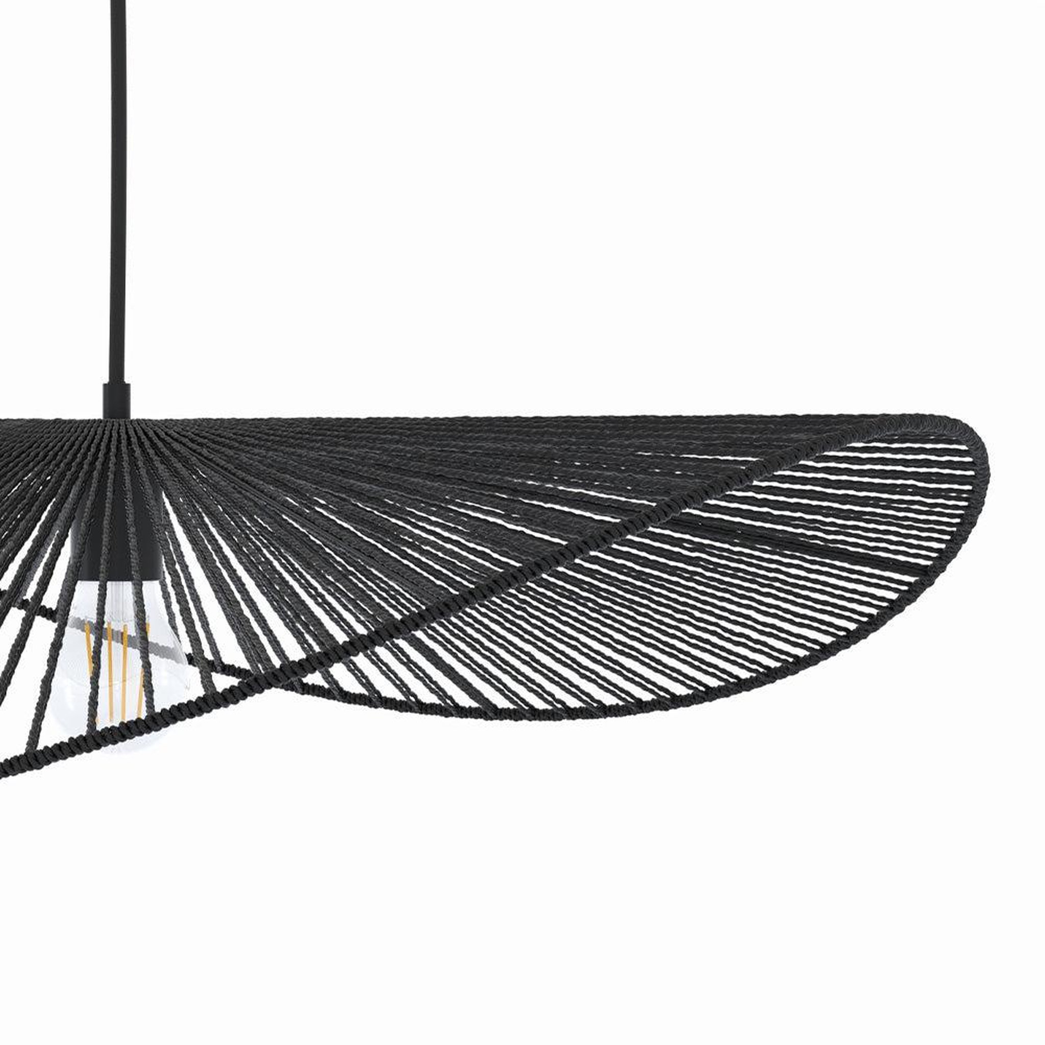 Voir la diapositive 6 : MAISON PAVANE Suspension noire en papier de corde 75 cm-Mada