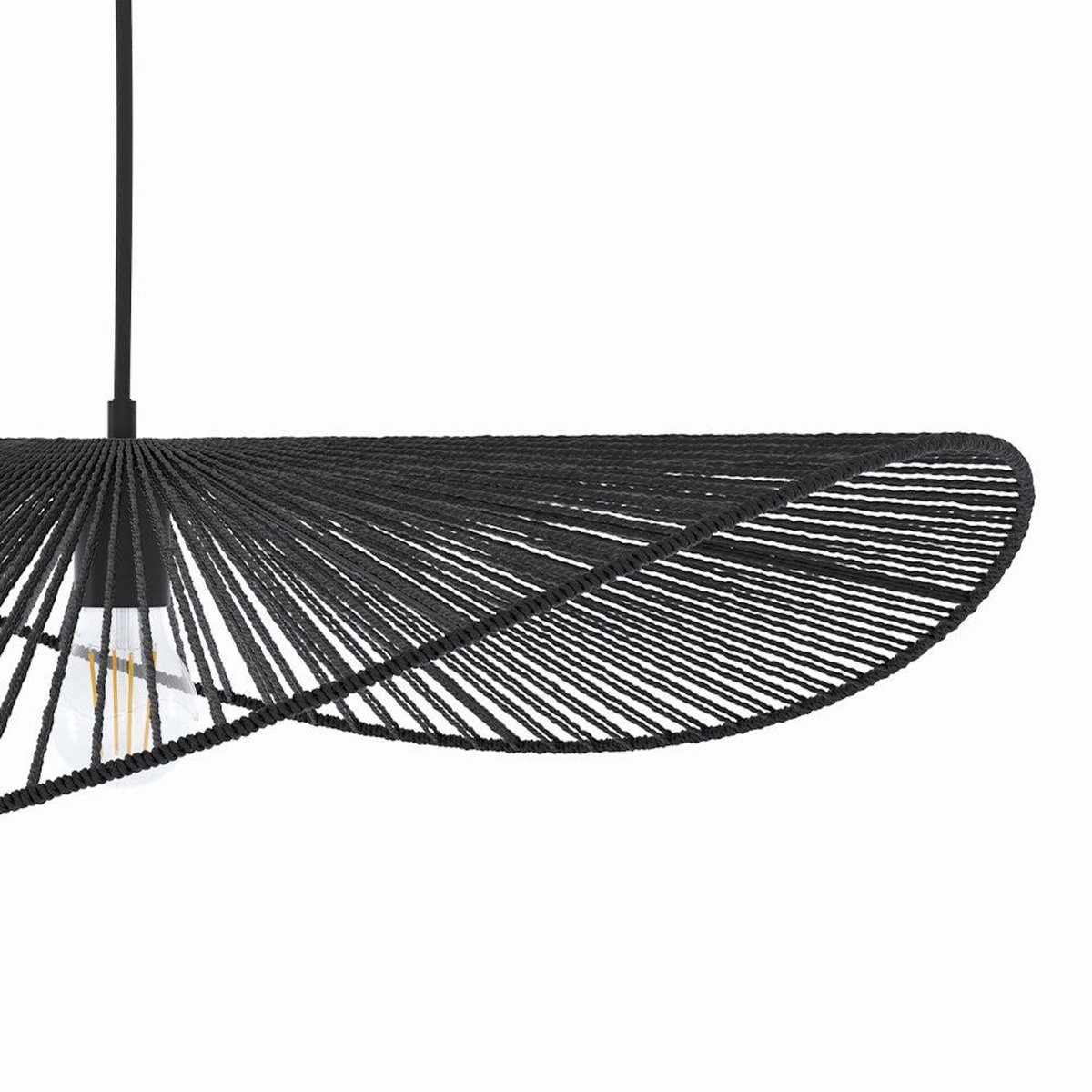 Rendez vous déco Suspension noire en papier de corde 75 cm-Mada