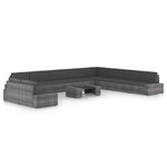 VIDAXL Salon de jardin 11 pcs avec coussins Gris Resine tressee