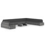 Voir la diapositive 1 : VIDAXL Salon de jardin 11 pcs avec coussins Gris Resine tressee