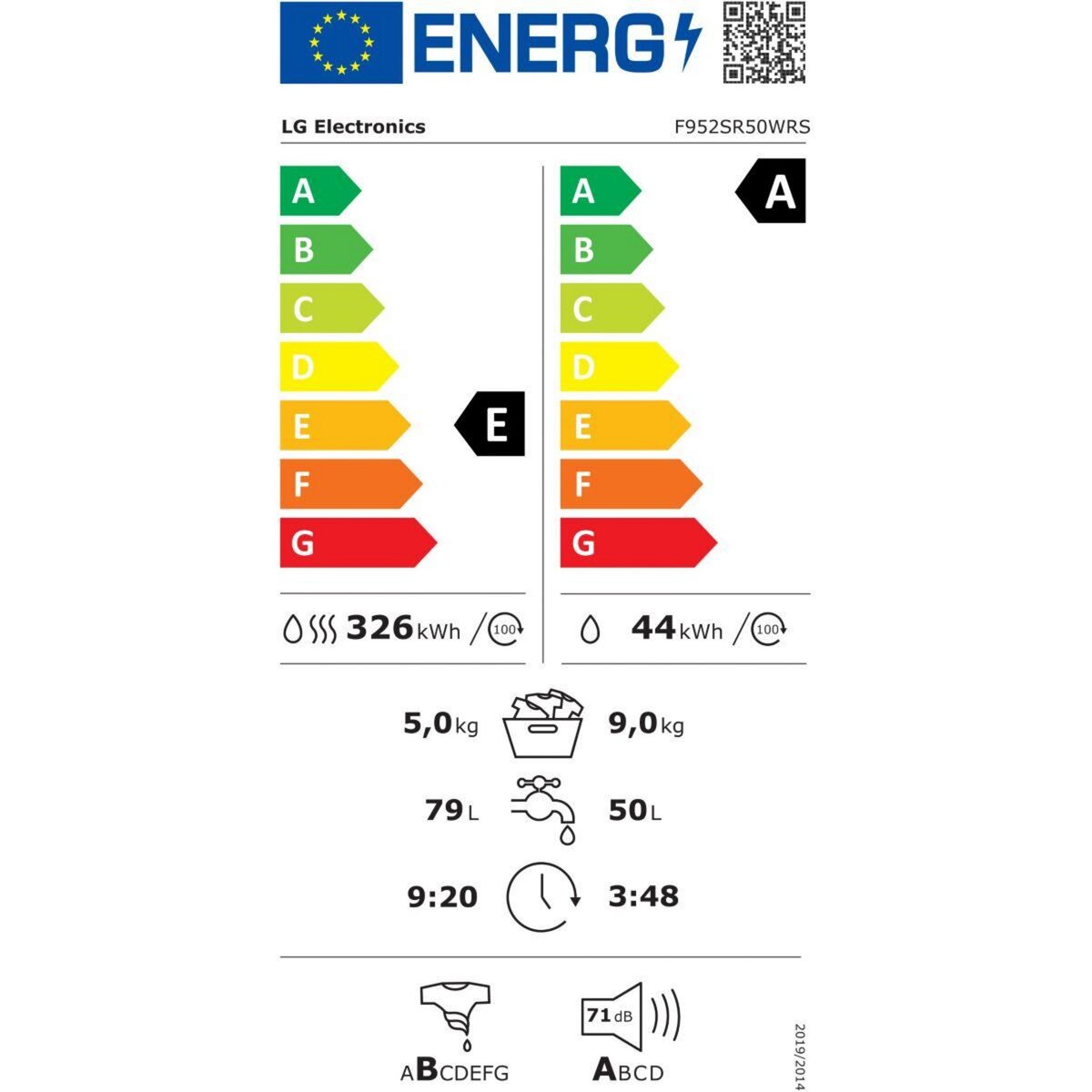 LG Lave linge séchant hublot F952SR50WRS