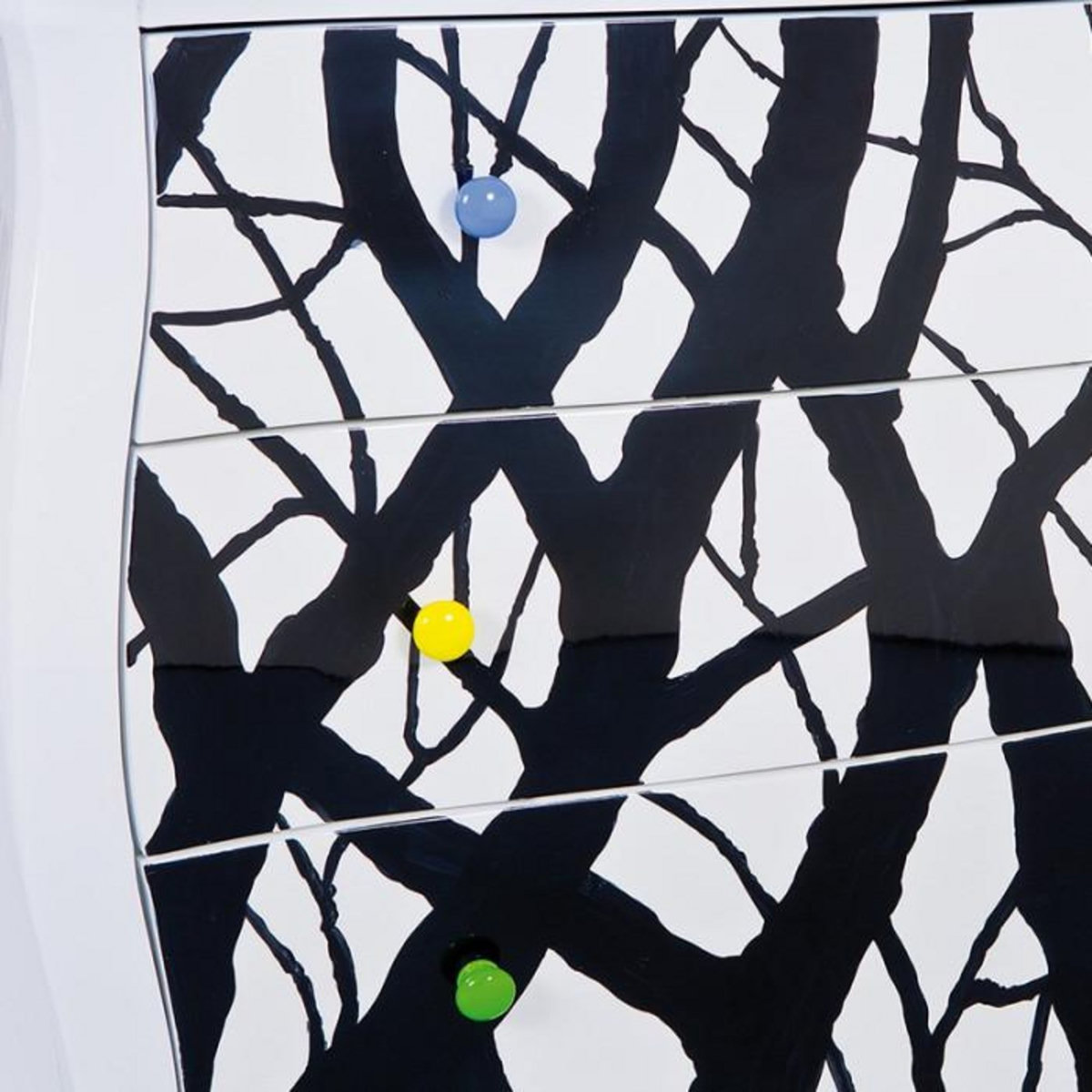 Paris Prix Commode 3 Tiroirs en Bois  Mozart  95cm Blanc