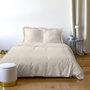 Voir la diapositive 1 : COTE DECO Housse de couette 240x220 FALBALA beige + 2 taies à volants