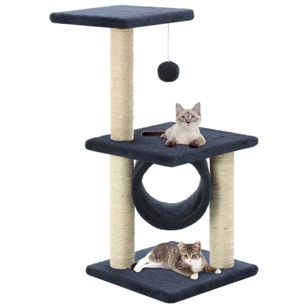 VIDAXL Arbre a chat avec griffoirs en sisal 65 cm Bleu fonce