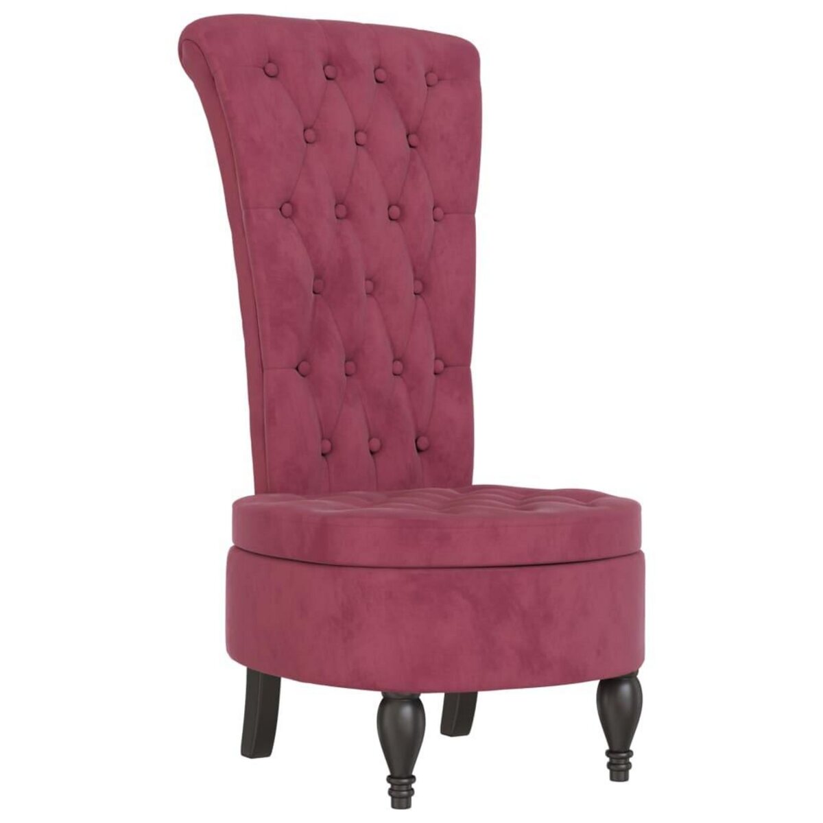 VIDAXL Chaise a dossier haut rouge bordeaux conception de bouton