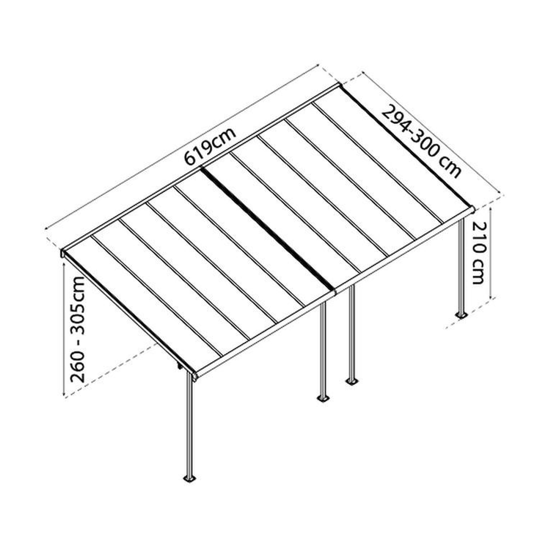 Voir la diapositive 2 : Palram Pergola 18.6m² gris anthracite - 705602