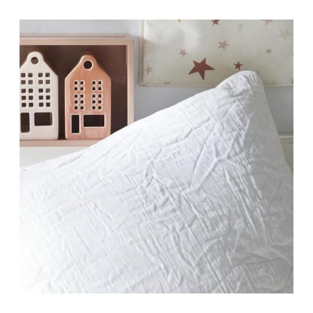 Today Parure de lit - TODAY - 123319 - 2 personnes - 240x220cm - Gaze de coton unie - Craie